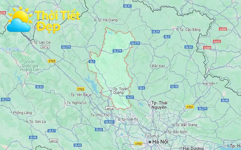 Vị trí tỉnh Tuyên Quang