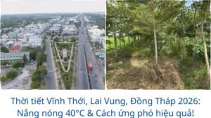 Thời tiết Vĩnh Thới, Lai Vung, Đồng Tháp 2026: Nắng nóng 40°C & Cách ứng phó hiệu quả!