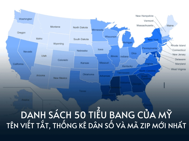Bản đồ các tiểu bang của Mỹ