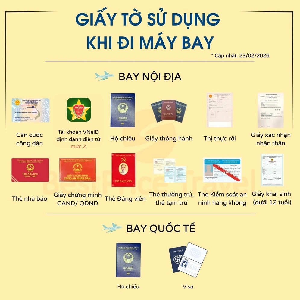 Giấy tờ cần thiết đi máy bay trong nước