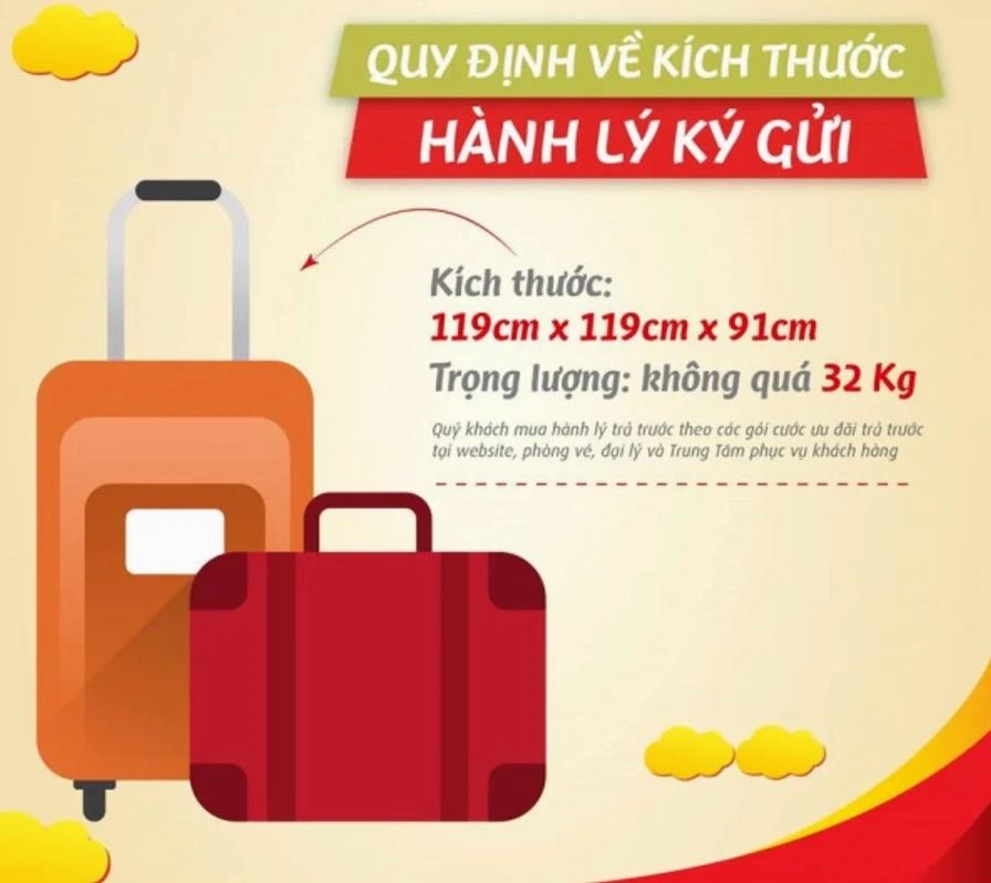 Kích thước hành lý ký gửi Vietjet