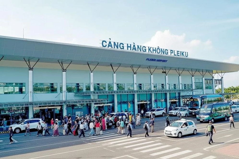 Kiến trúc sân bay Pleiku đơn giản, thuận tiện cho việc check-in và di chuyển nhanh chóng