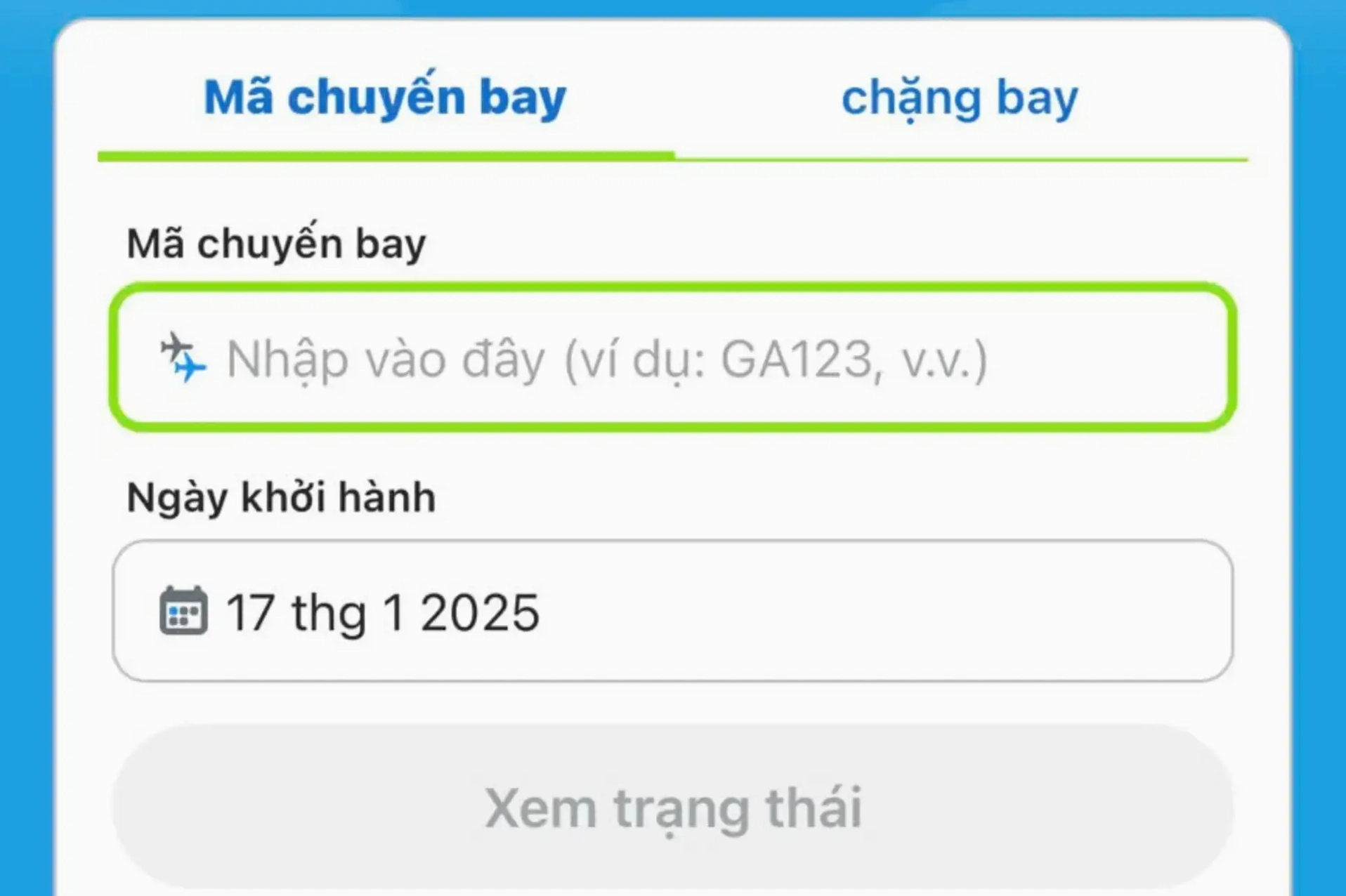Nội dung thực tế của ảnh: Tính năng kiểm tra trạng thái chuyến bay trên Traveloka