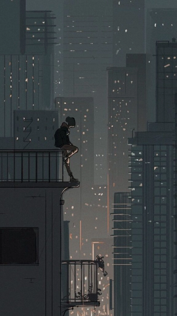 Anime buồn với phong cảnh mờ ảo