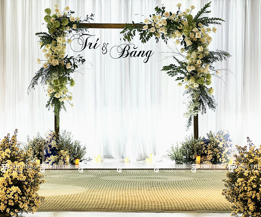 Backdrop đám cưới phong cách hiện đại