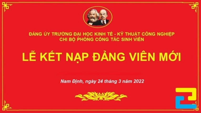 Backdrop ấn tượng cho lễ kết nạp Đảng