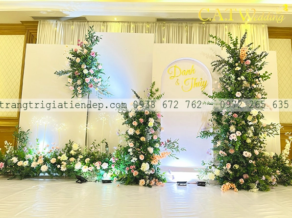 Backdrop hoa lụa đẹp
