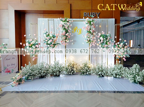 Backdrop hoa lụa đẹp