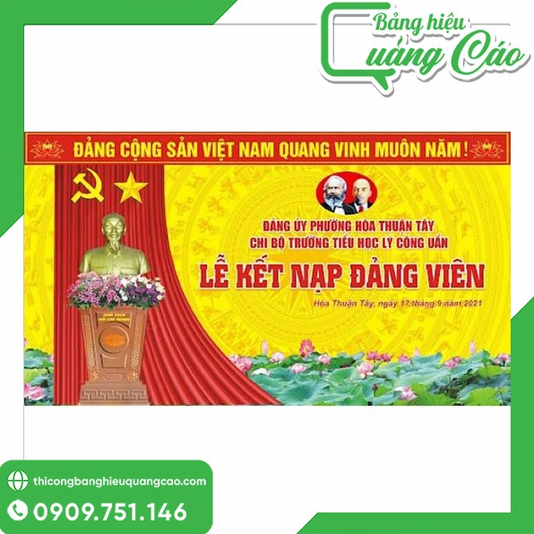 Backdrop trang trọng cho lễ kết nạp đảng viên
