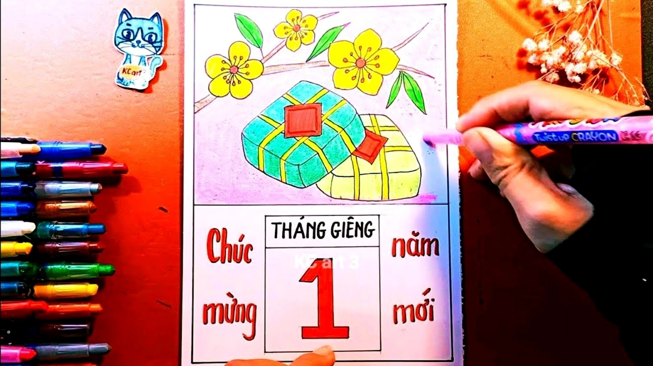 Bìa lịch handmade với giấy gấp nghệ thuật
