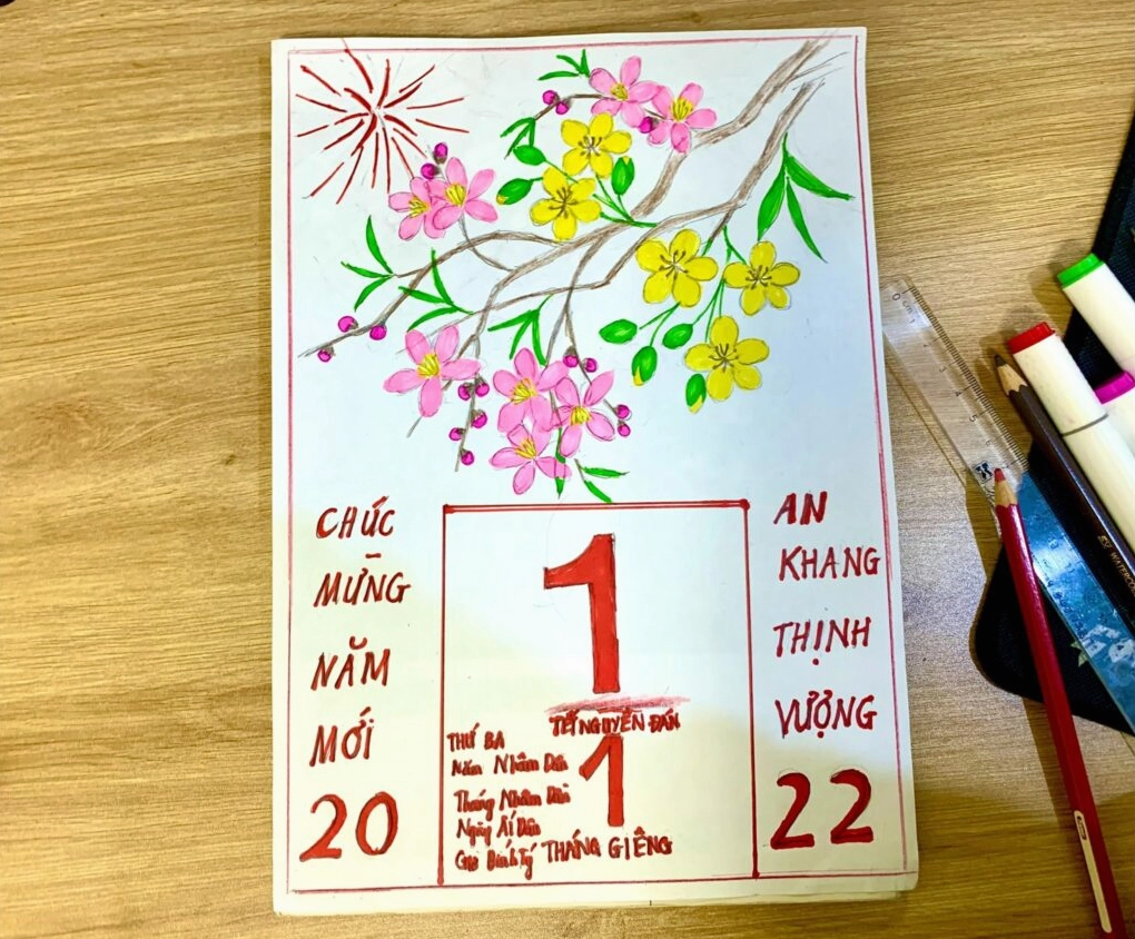 Bìa lịch vẽ tay