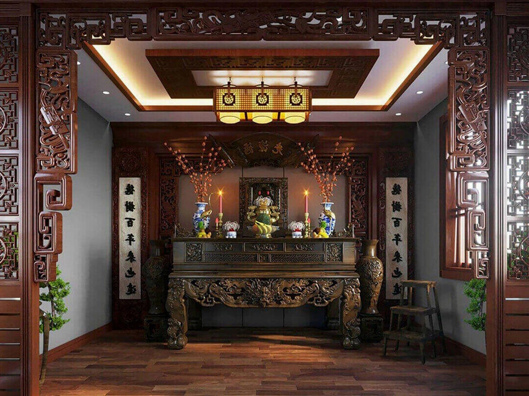 Cách bố trí bàn thờ trong phòng khách