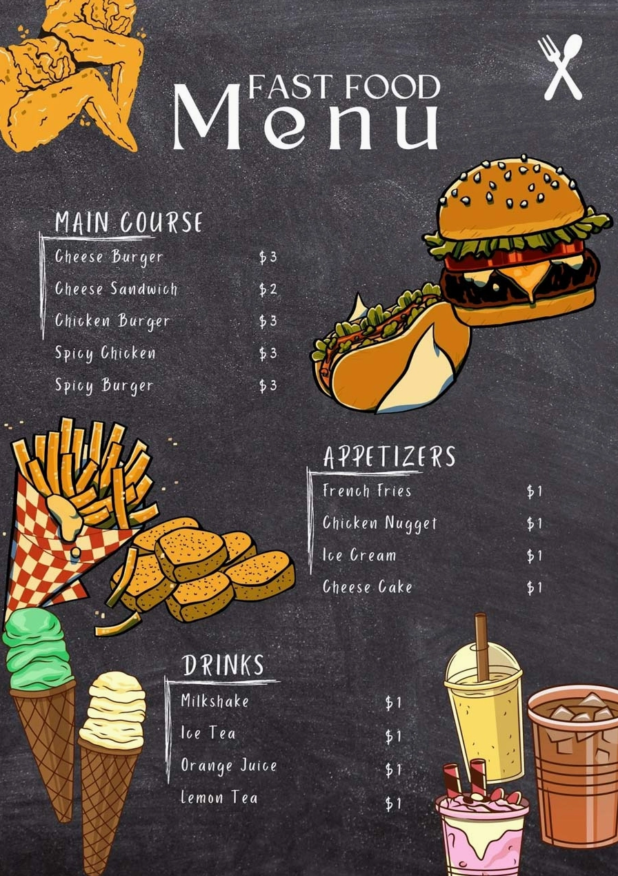 Cách thiết kế menu quán cafe