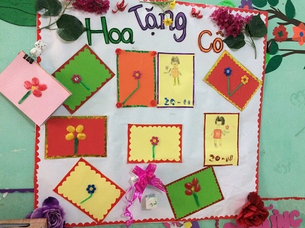 Cách trang trí báo tường đẹp ngày 20/11
