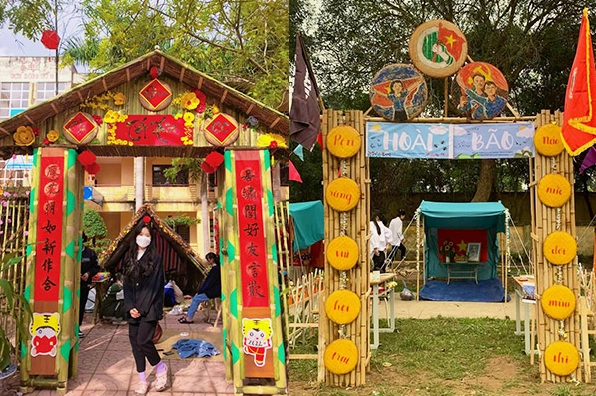Cách trang trí cổng trại Tết