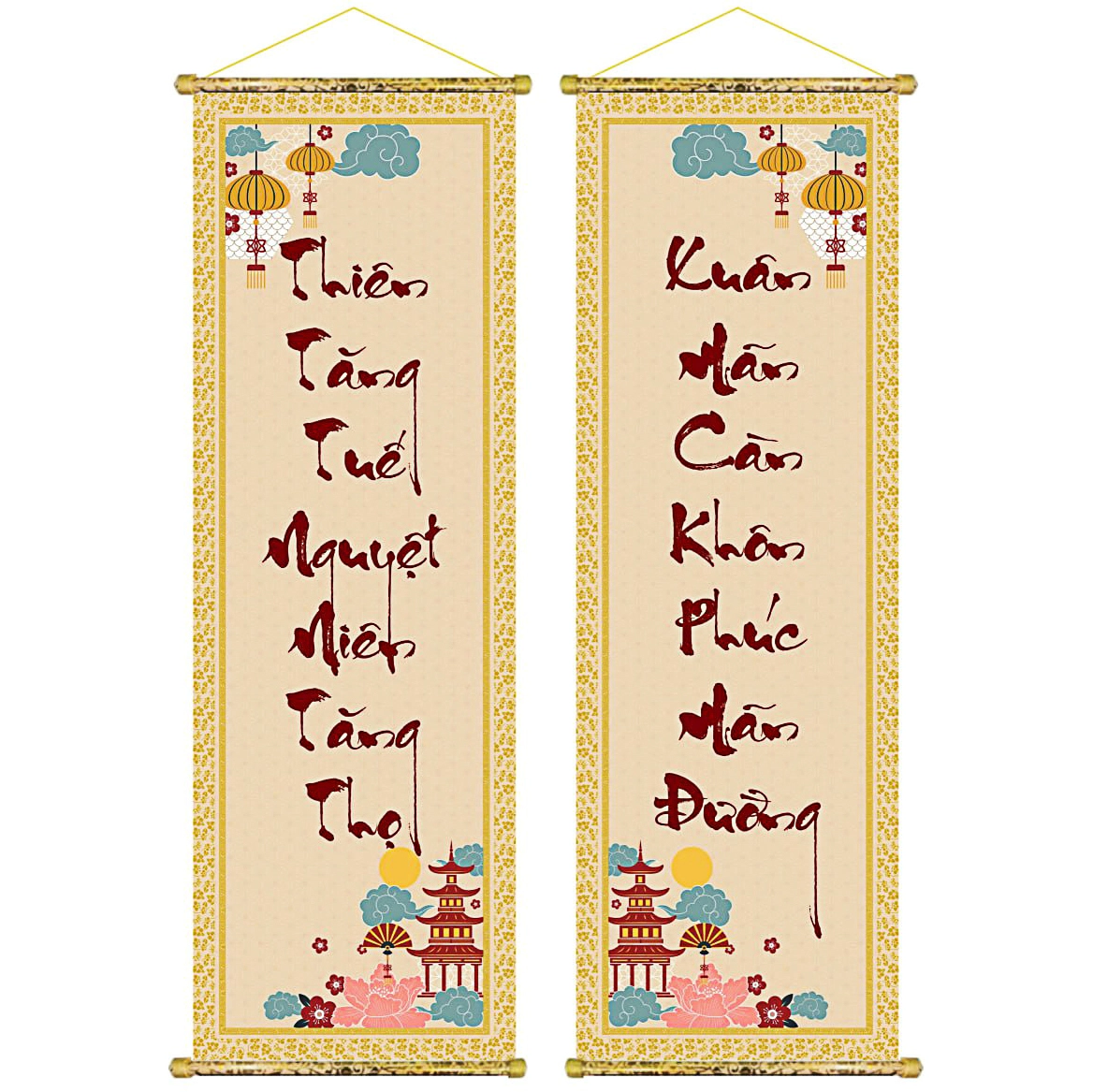 Câu đối thư pháp chữ Nôm