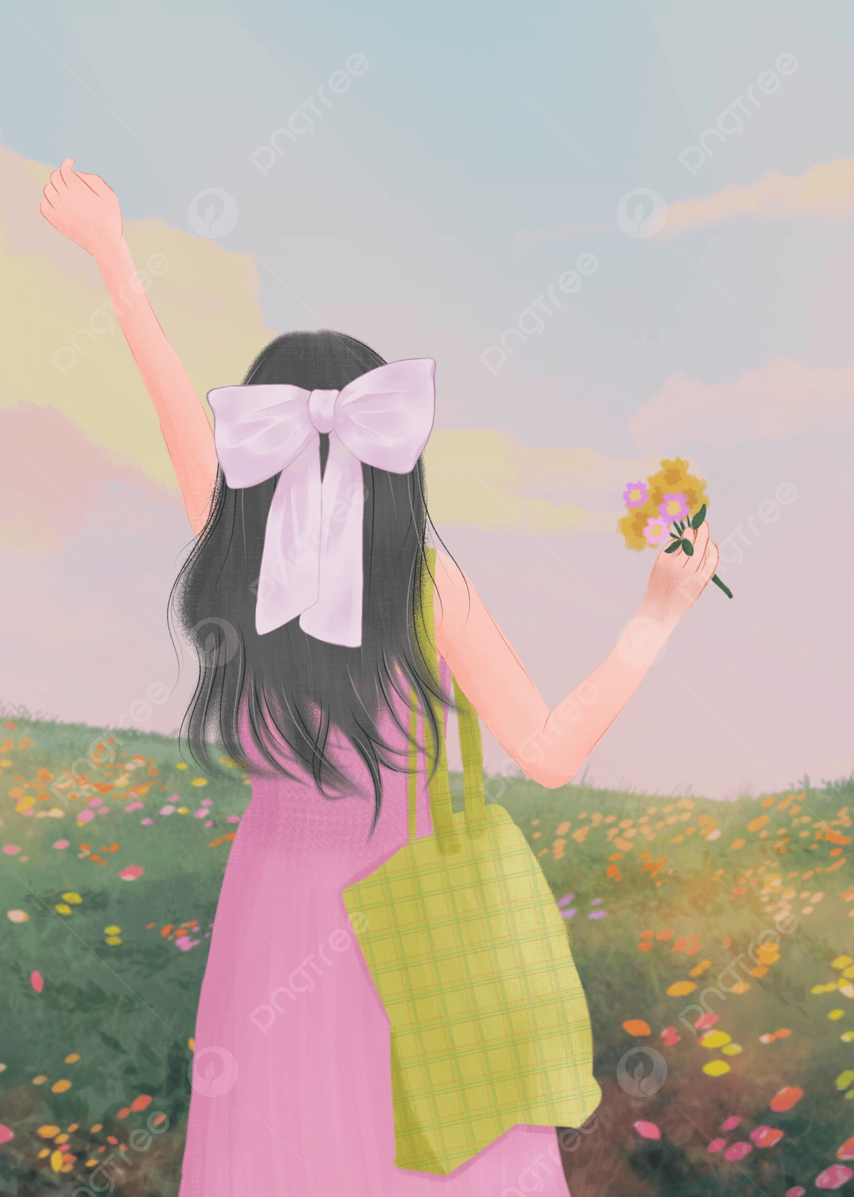 Cô gái trong vườn hoa