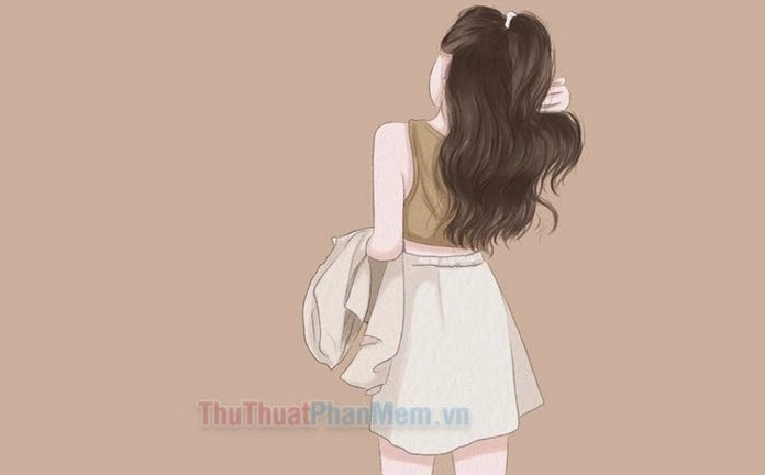 Cô gái với mái tóc dài trong ánh nắng