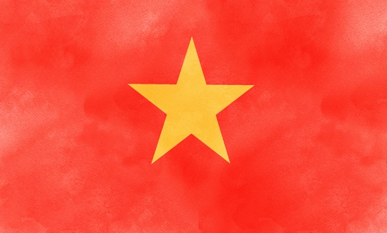 Cờ Việt Nam phong cách màu nước