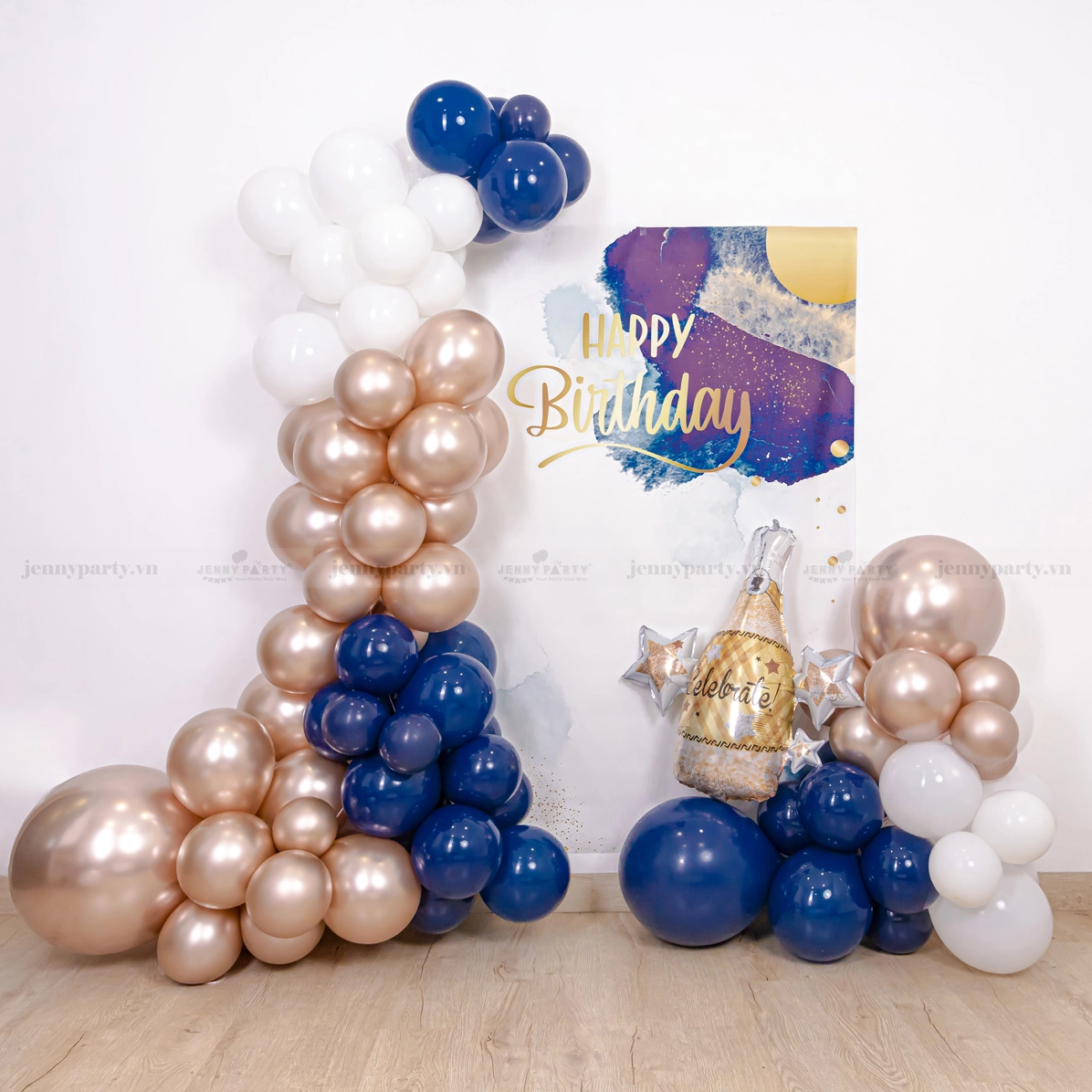 Combo trang trí backdrop navy