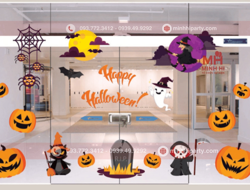 Decal Halloween cho cửa kính