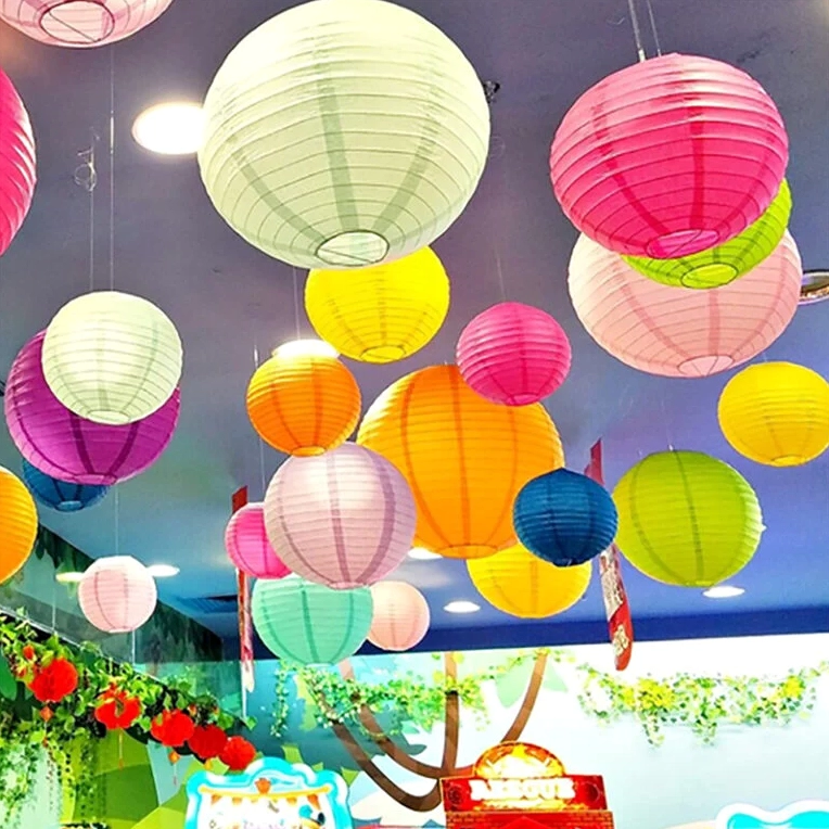 Đèn lồng vải tròn trang trí