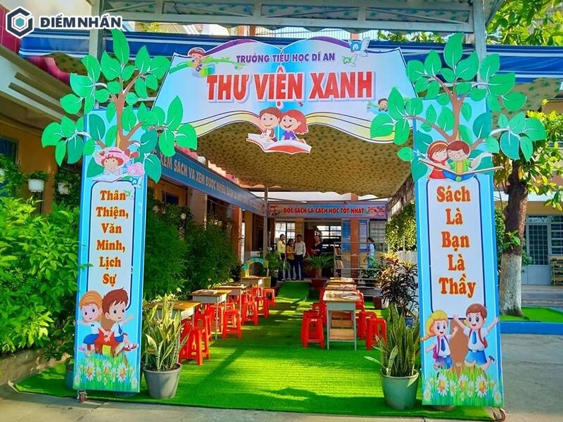 Góc đọc sách được thiết kế gần gũi với thiên nhiên