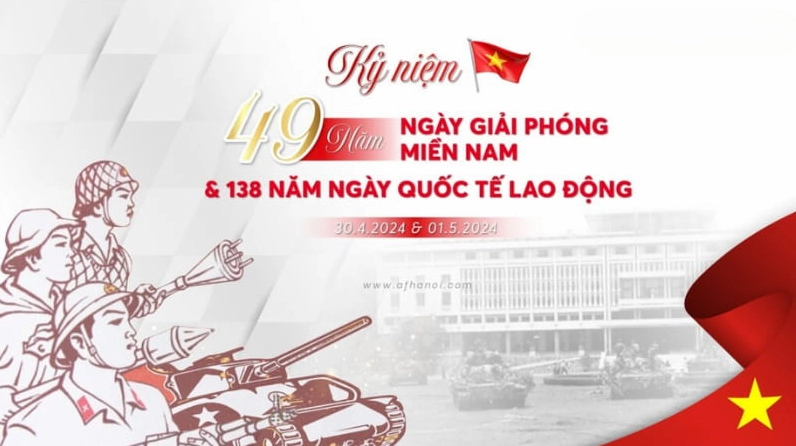 Hình nền 30/4 với gam màu tươi sáng