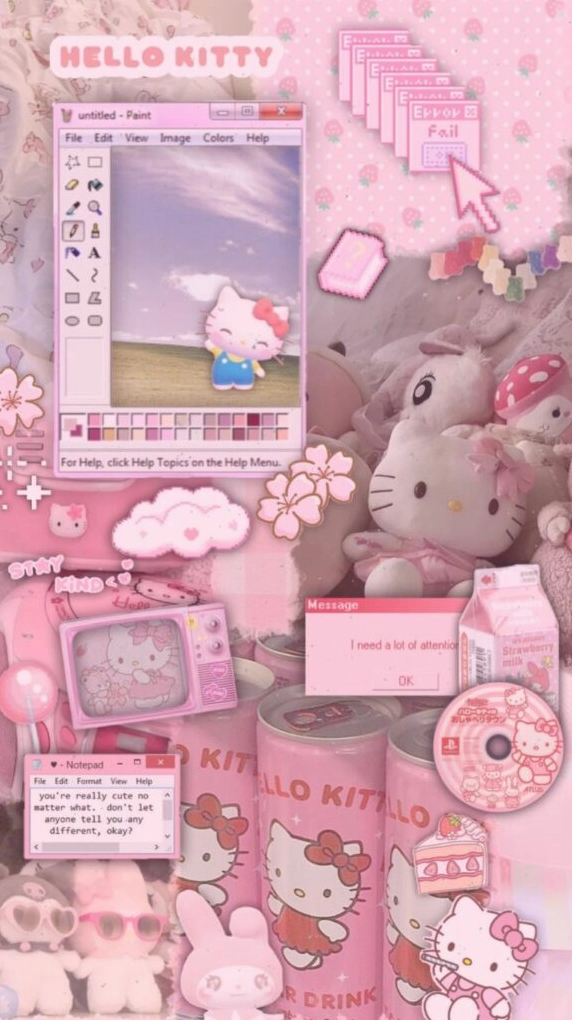 Hình nền Hello Kitty màu hồng full HD