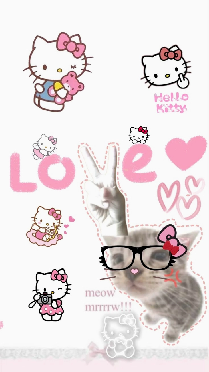 Hình nền Hello Kitty tối giản