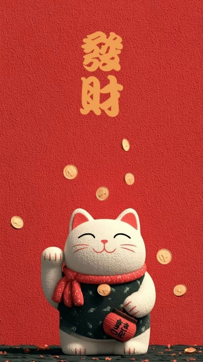 Hình nền mèo Maneki-neko mang lại tài lộc cho mệnh Thổ