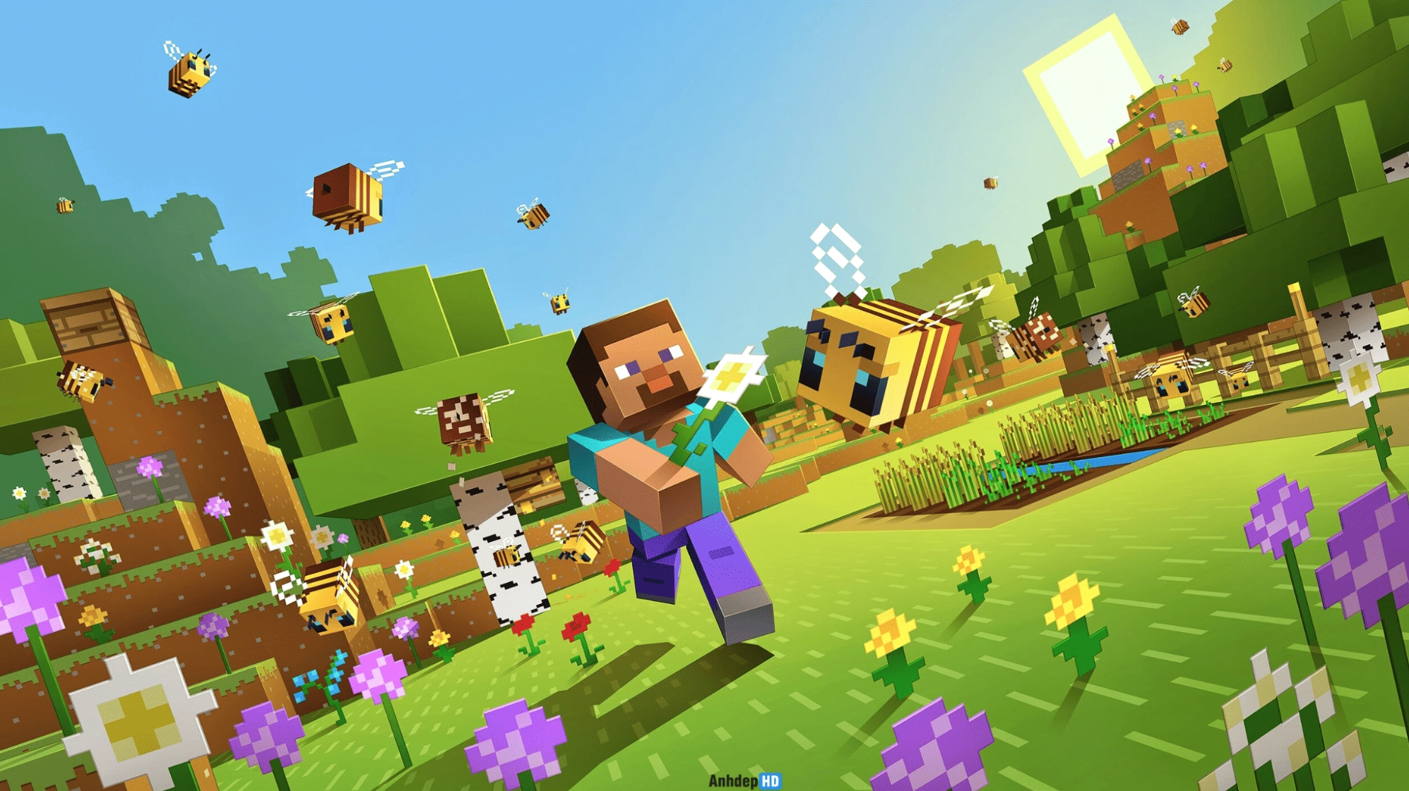 Hình nền Minecraft khu vườn