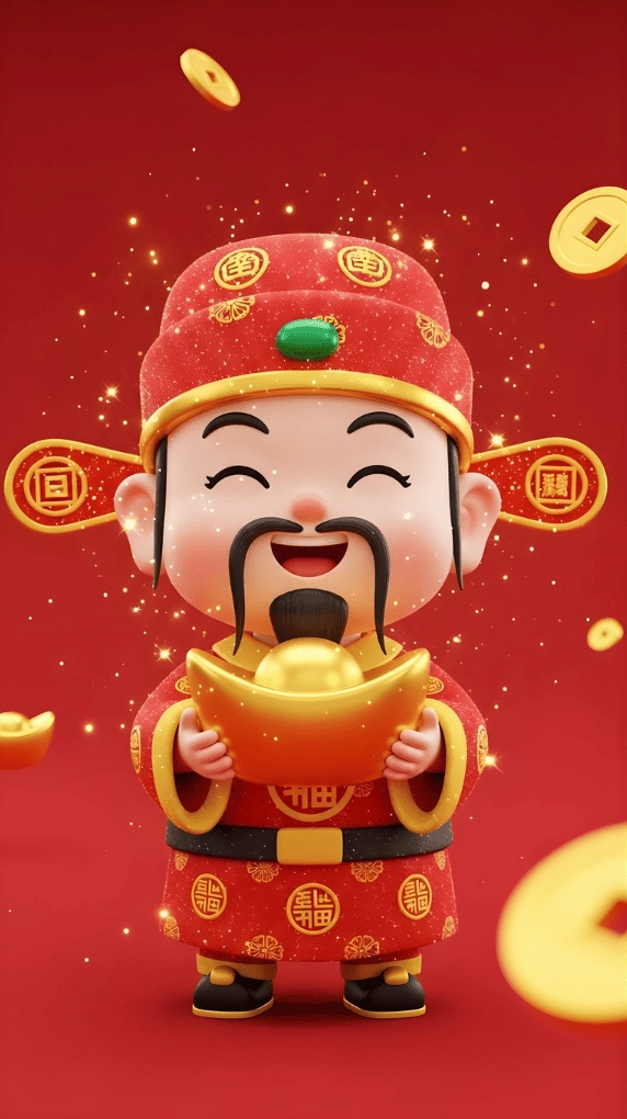 Hình nền Ông Thần Tài cute cho điện thoại