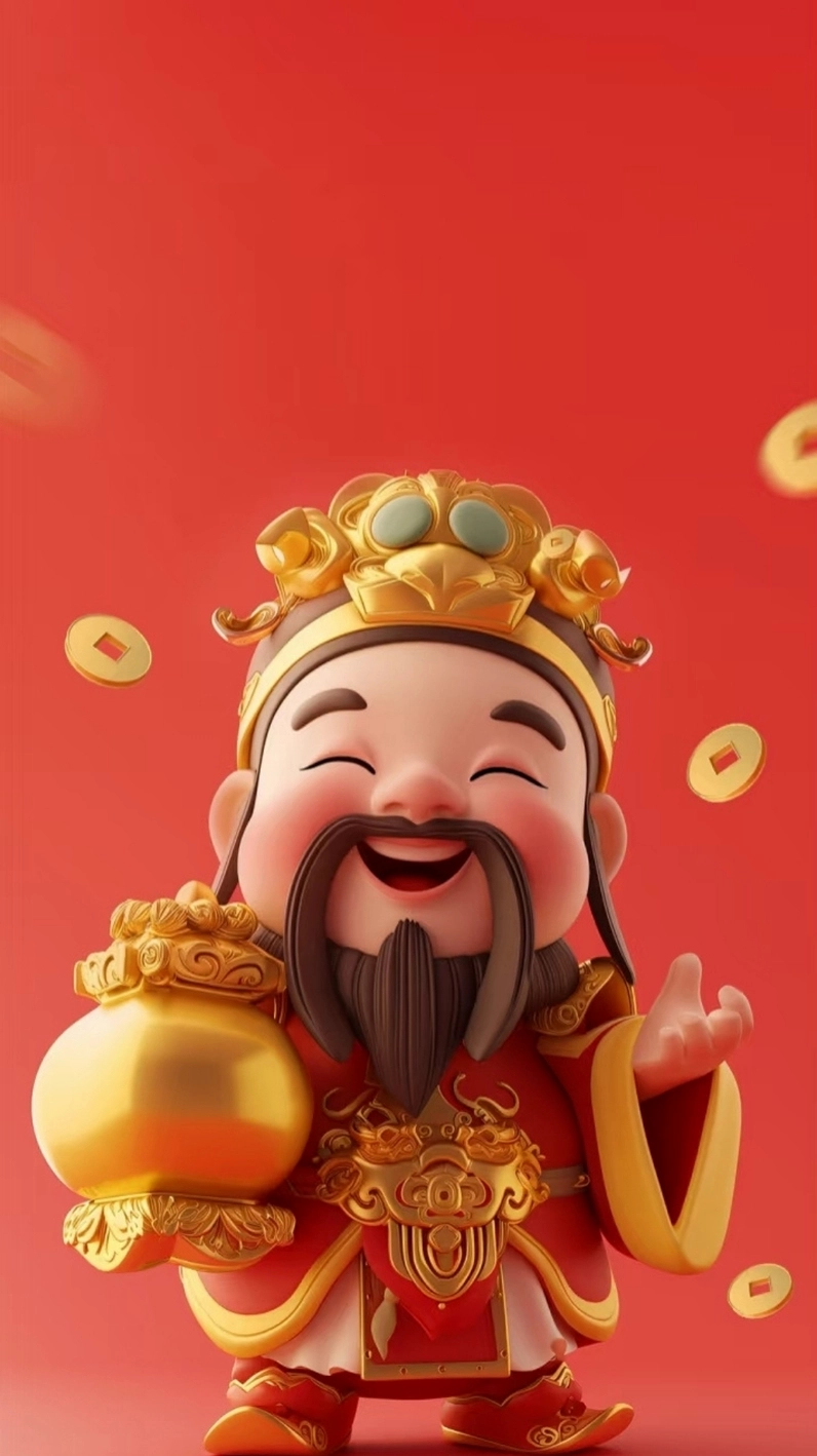 Hình nền Ông Thần Tài uy nghiêm cho máy tính