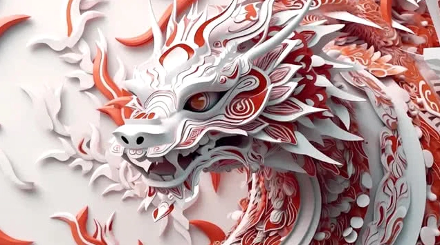 Hình nền rồng trắng 3D