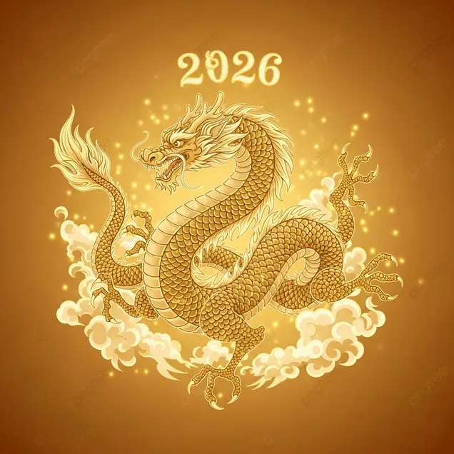 Hình nền rồng vàng năm 2026