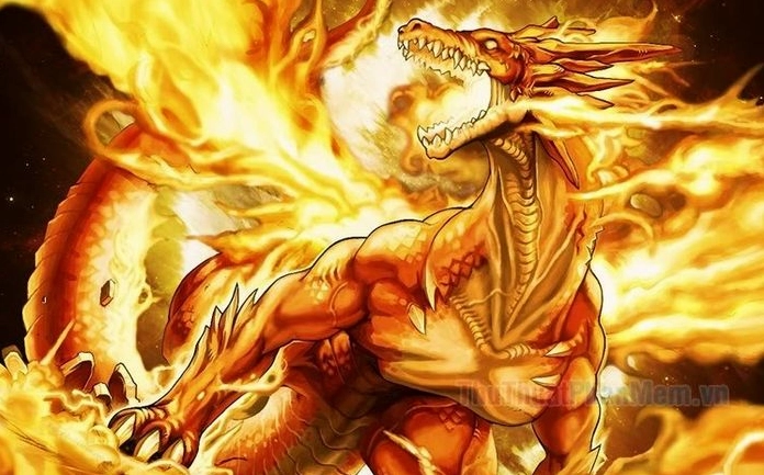 Hình nền rồng với các yếu tố huyền bí