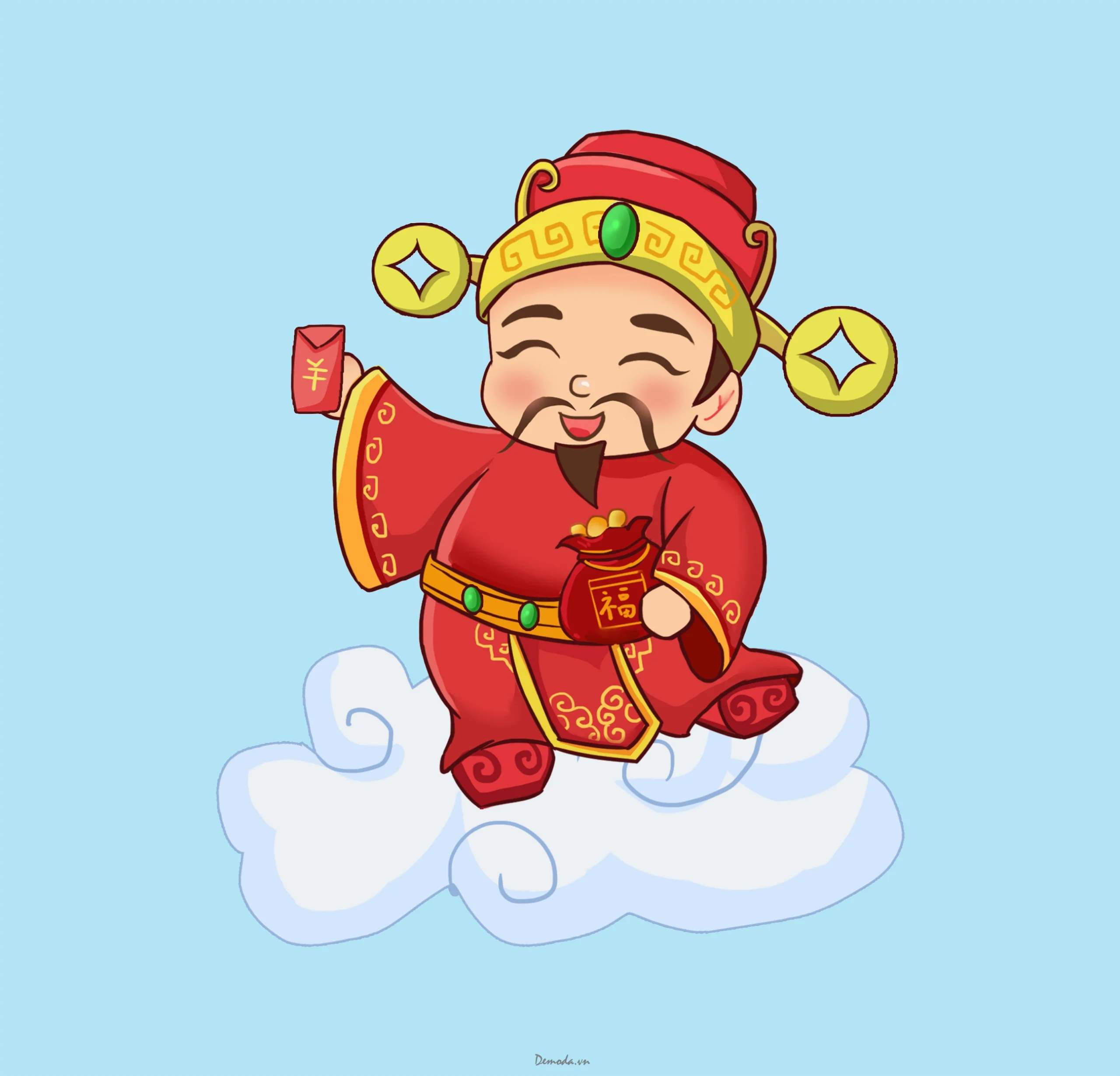 Hình nền Thần Tài rực rỡ