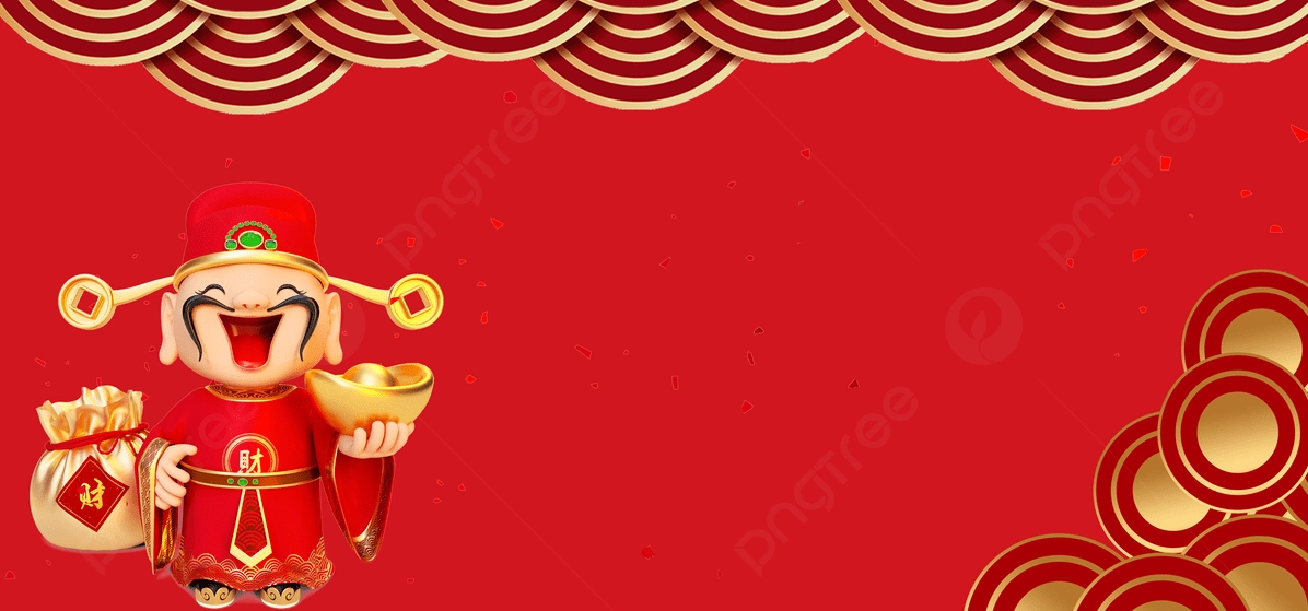 Hình nền Thần Tài và pháo hoa