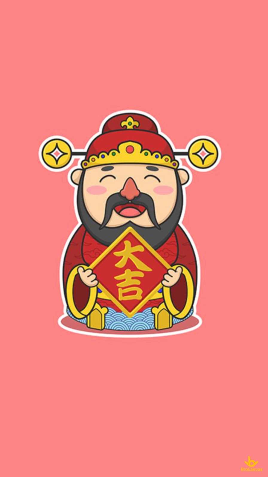 Hình nền Thần Tài với tiền vàng