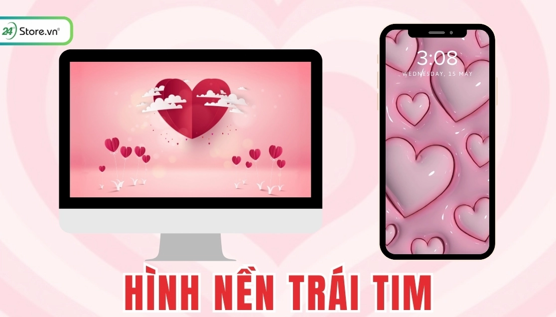 Hình nền trái tim nhỏ nhắn