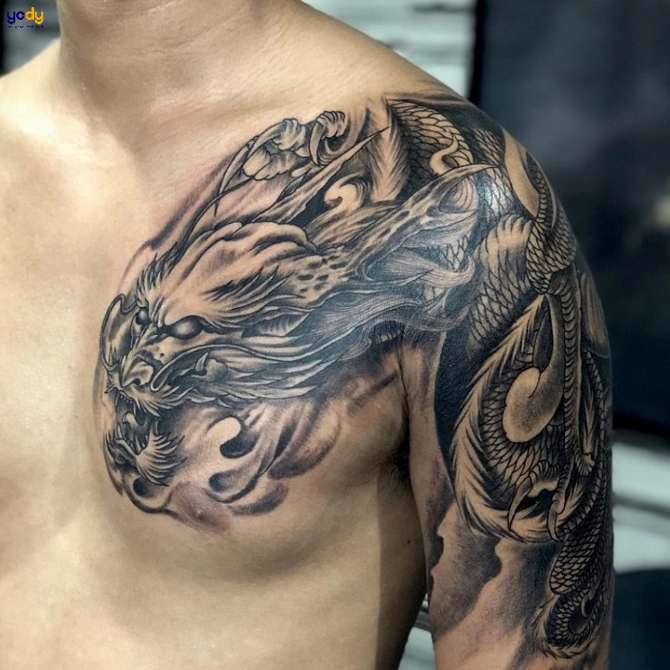 Hình xăm đẹp ở vai nam