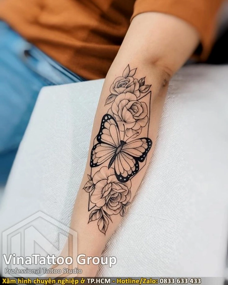 Hình xăm full cánh tay nữ