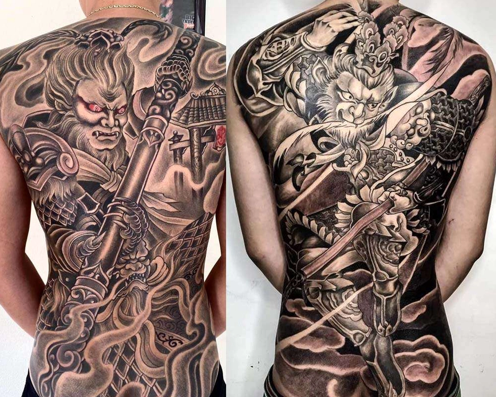 Hình xăm full lưng cổ điển cho nam