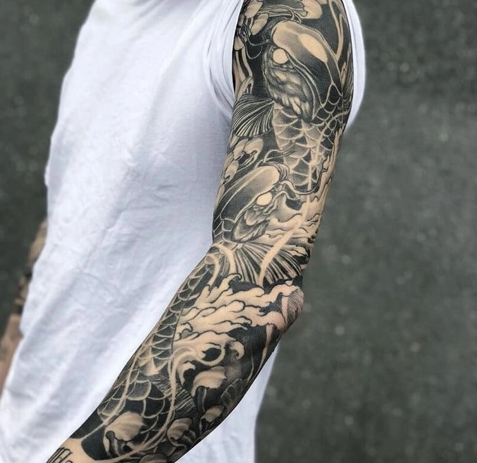 Hình xăm full tay nam độc đáo