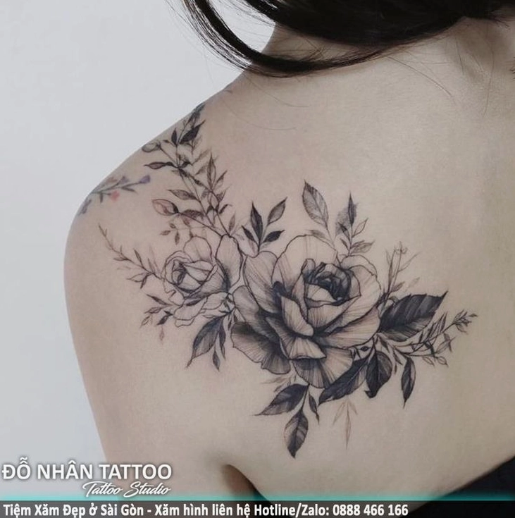Hình xăm hoa mini cho nữ
