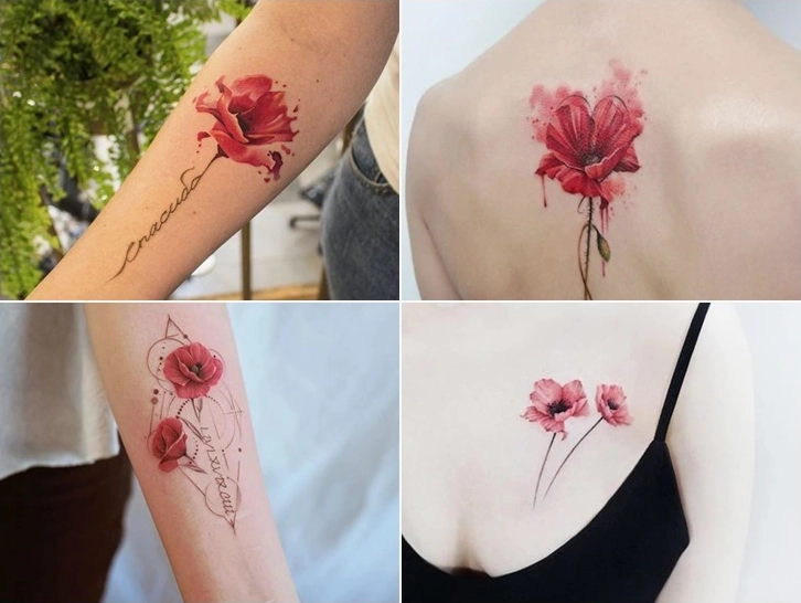 Hình xăm hoa ở bắp tay