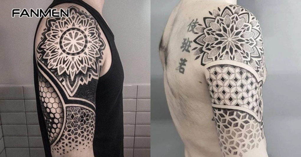Hình xăm hoa văn mandala nam