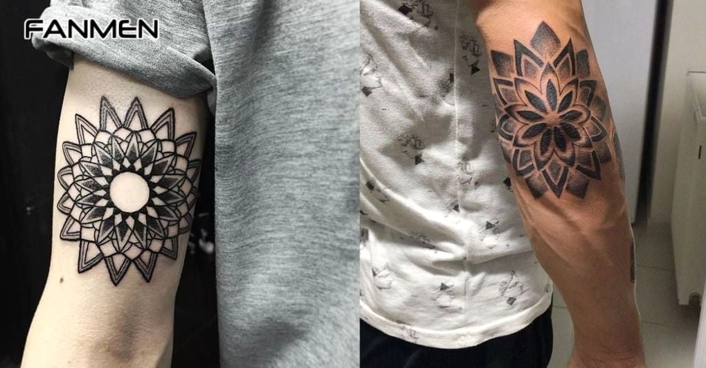 Hình xăm mandala mini nam