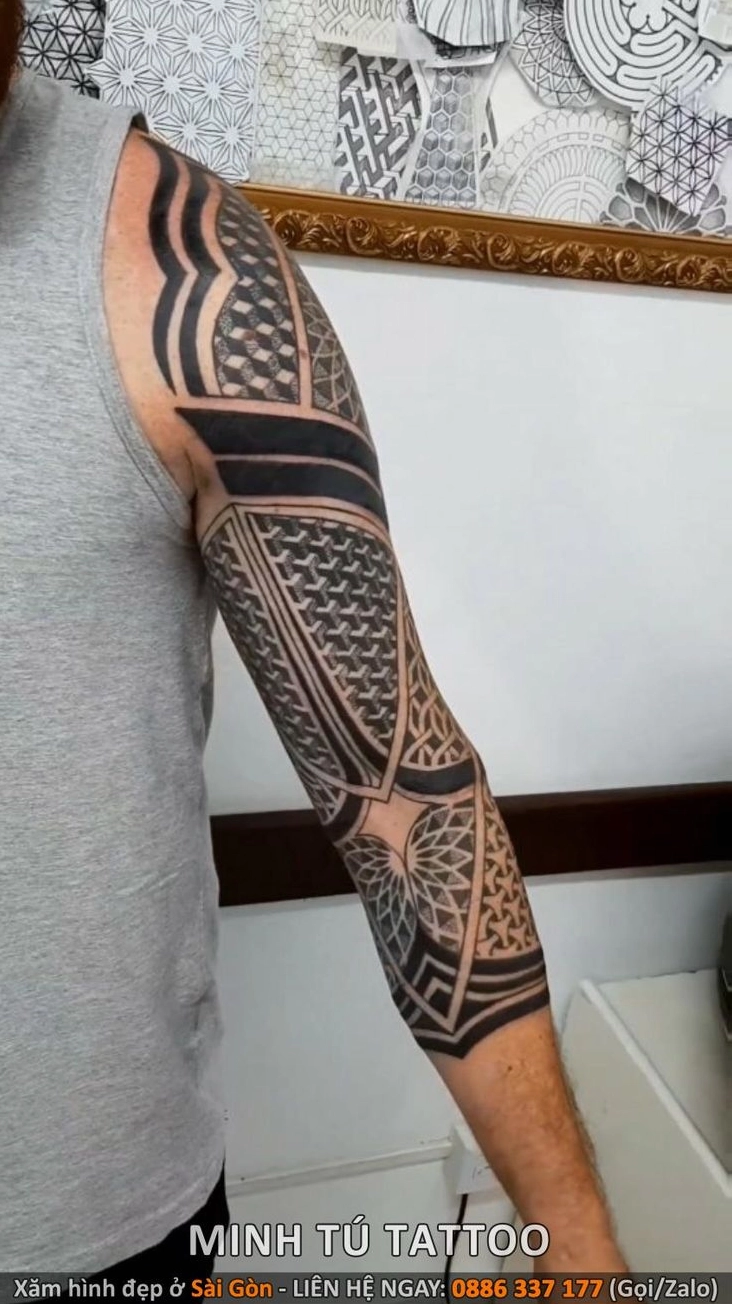 Hình xăm mandala nam geometric